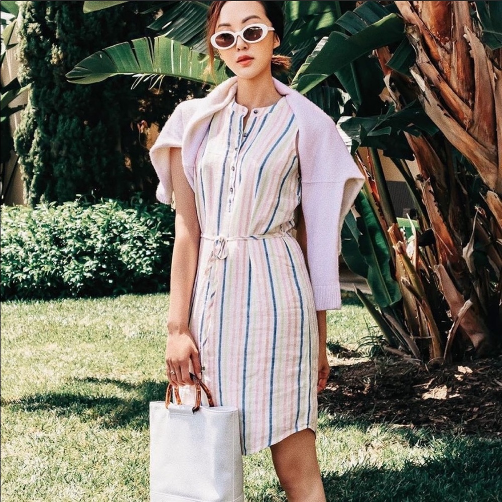 NWT Splendid Picnic Stripe Linen Tank Midi Dress